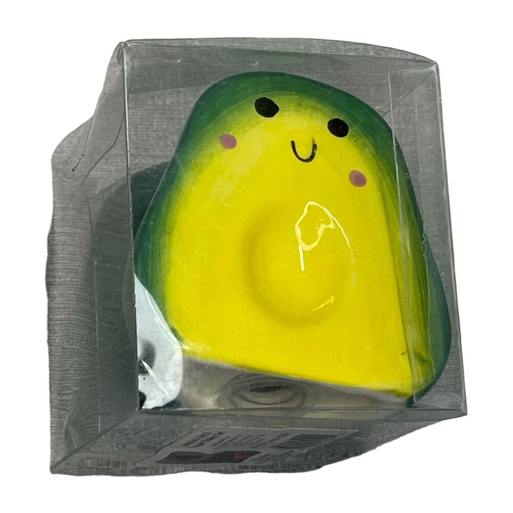 Happy Cute Avocados Salt & Pepper Shaker Set Green Ceramic Novelty Kitchenware - Picture 5 of 7